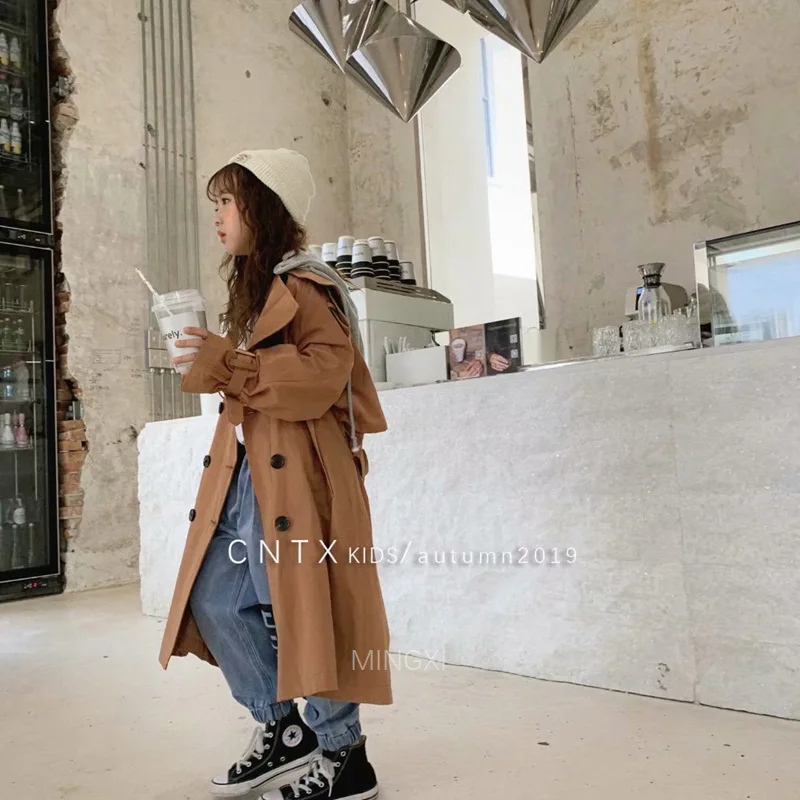 Детская одежда Новинка осени 2019 пальто для девочек Детское длинная