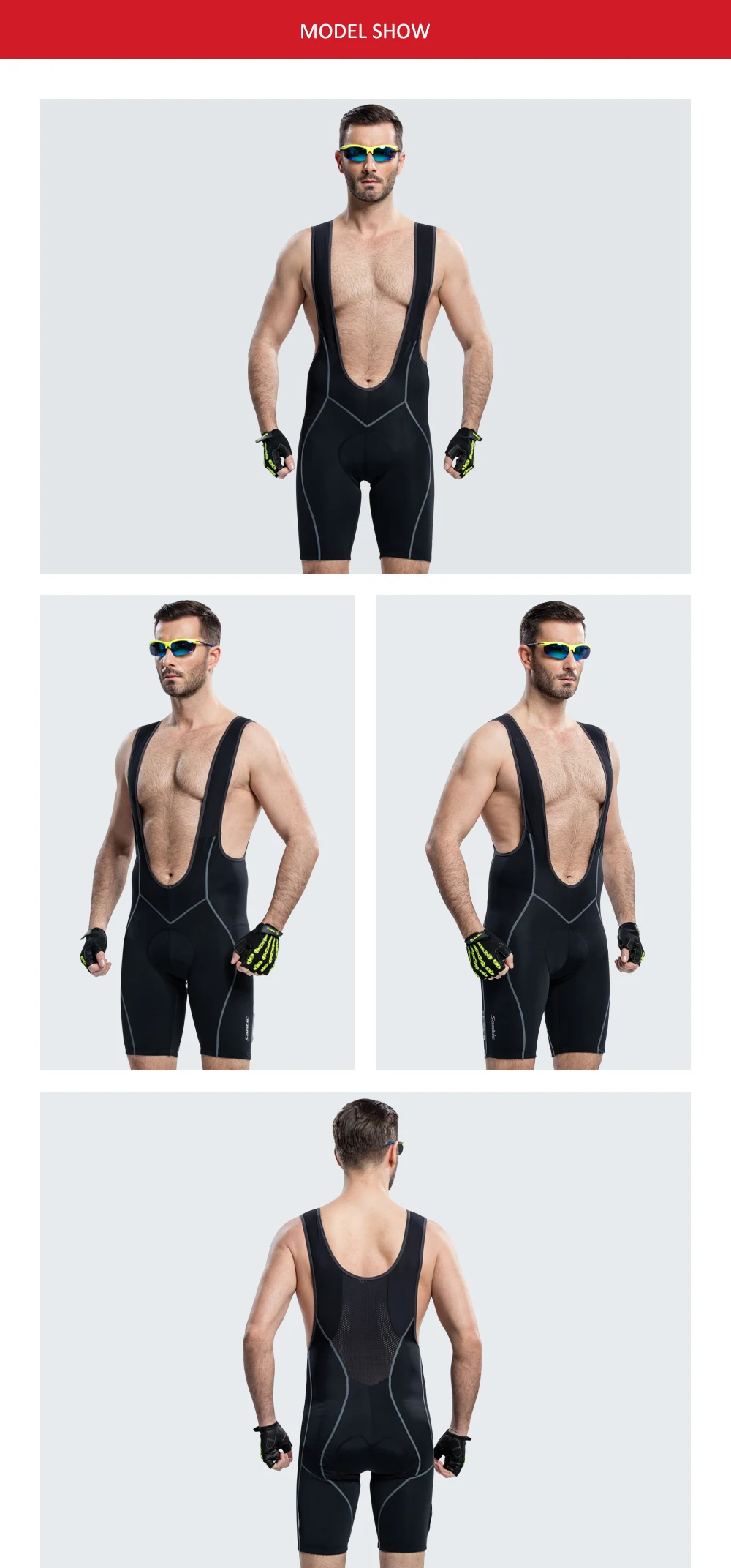 Шорты Santic Cycle Bib 4D с подкладом, велосипедные шорты с подкладом, Мужская одежда для велоспорта, летняя одежда KC05014