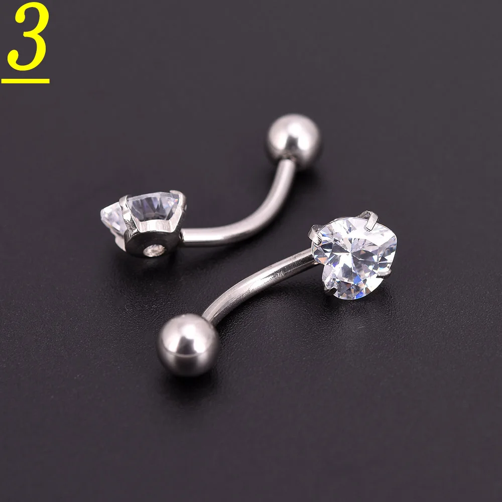 2шт серебро золото черный пирсинг тела звезда Цирконий кубический бар штанга мяч