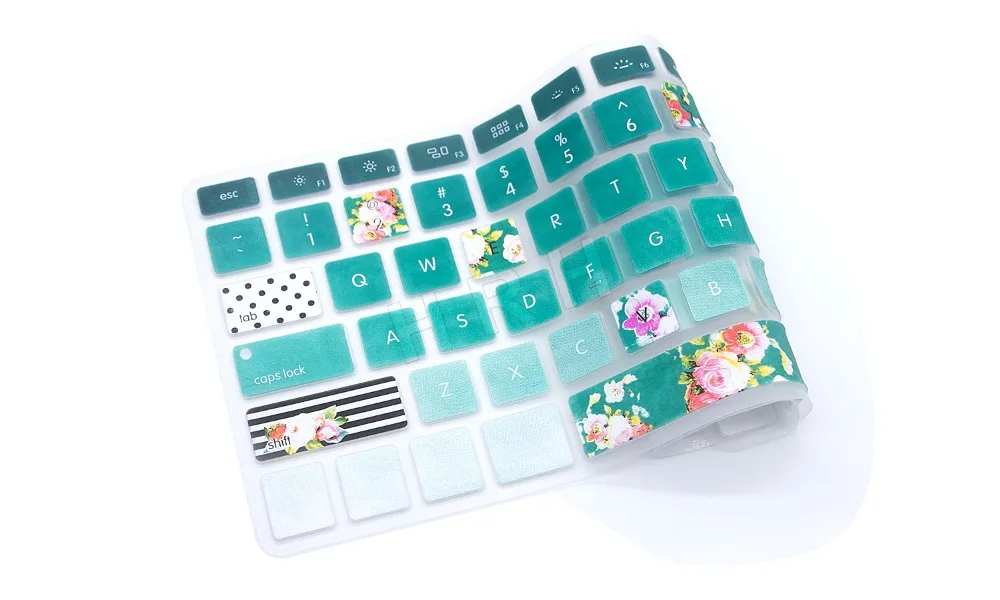 Зеленый пасторальный цветы силиконовый чехол для клавиатуры США защитный Apple Mac