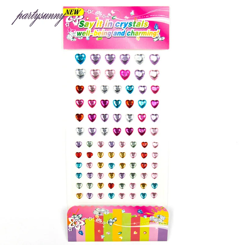 PF Дети Цветок Наклейки Акриловые Кристаллы Стразы Аппликации Клей Glases Flatback Бисер