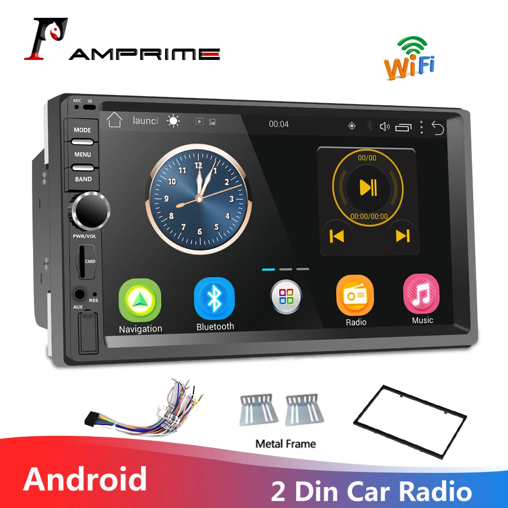 AMPrime Авто Радио 2 Din Android GPS навигация автомобильное радио стерео 7 &quot1024*600