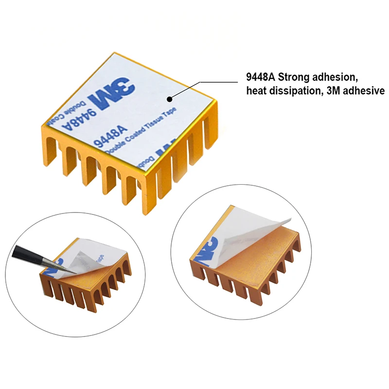 10 шт. алюминиевый радиатор YOUNUON Golden 22x22x10 мм охлаждающая плата для Raspberry Pi VGA RAM IC Chips