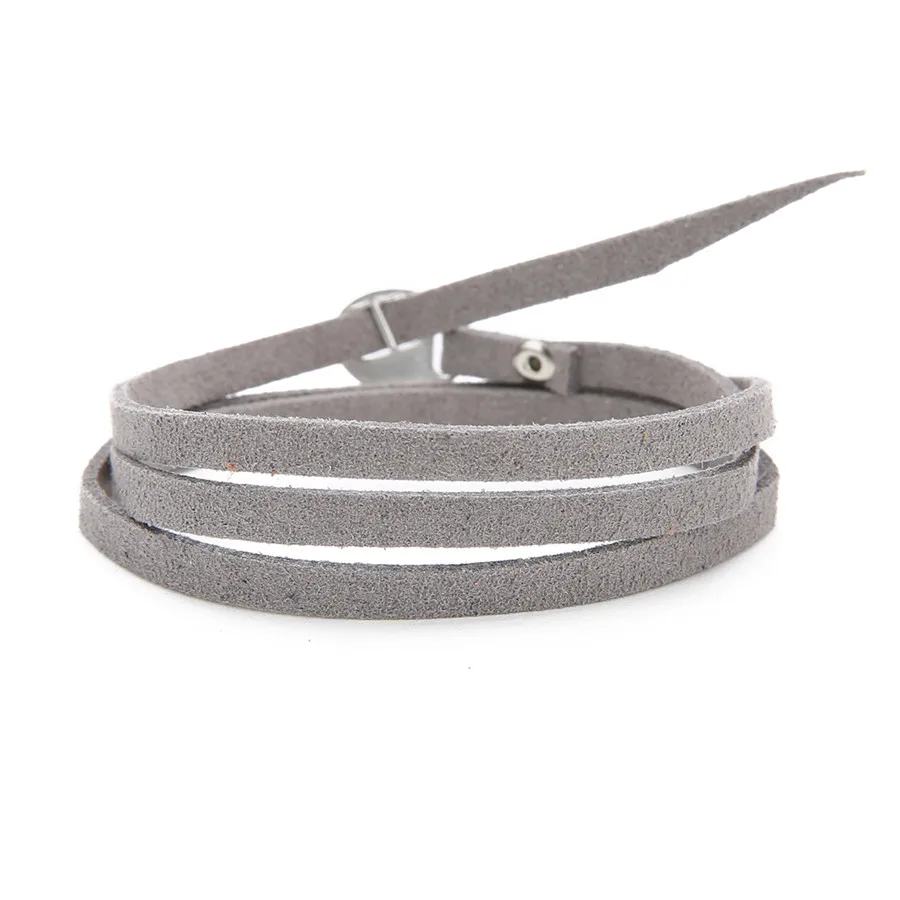 Ckysee 1Pcs/lot Multilayer Leather Bracelet With Metal Clasps Coffee Grey Color Handmade Wrap Bangles Boho Jewelry | Украшения и