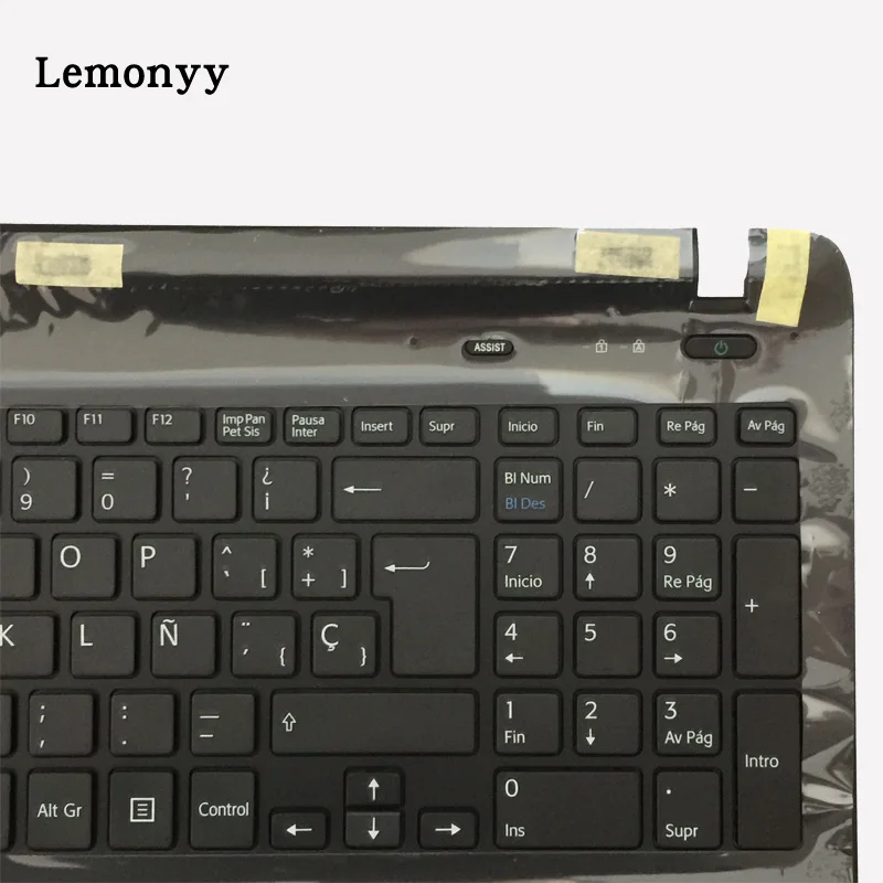 Новая испанская клавиатура для ноутбука для sony Vaio SVF152A29M черная/белая SP Клавиатура с крышкой