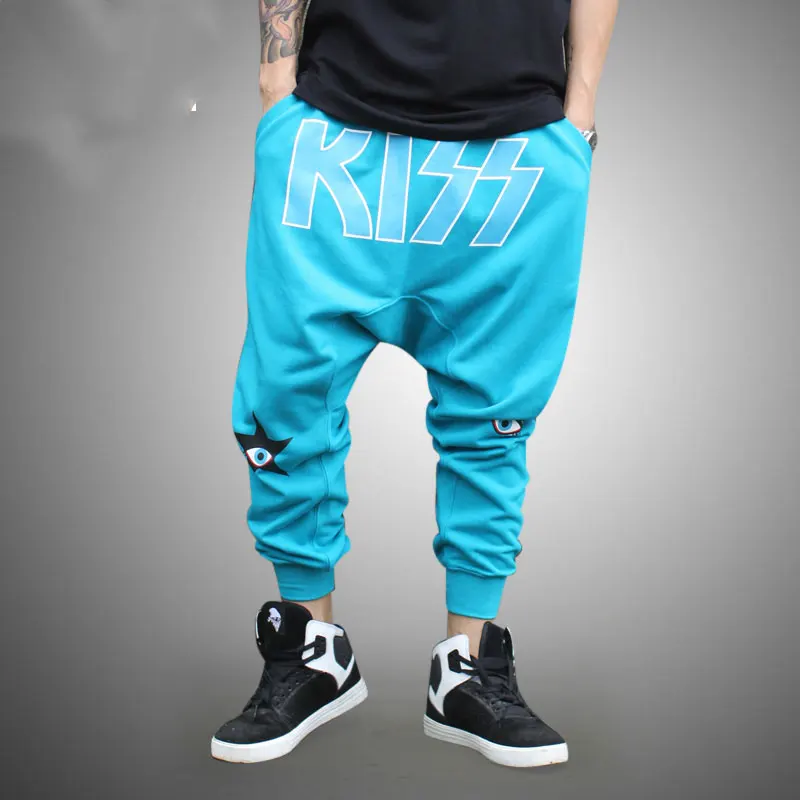 Хит продаж свободные штаны в стиле хип-хоп с крестиком большие размеры