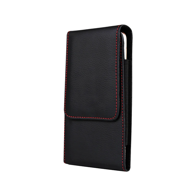 Black Vertical style Универсальная сумка для телефона, чехол с зажимом для ремня для Redmi Note7 huawei P20 P10 Honor 9 Lite iPhone X 5C 6 6S 11 для meizu note 9, стеклянная крышка - Цвет: Black Vertical style
