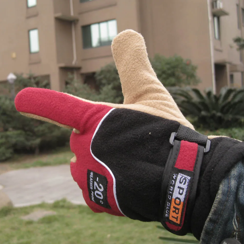 Мужские уличные Зимние перчатки для велоспорта ветрозащитные теплые варежки