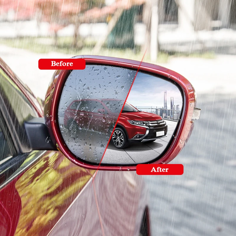 

2pcs Car Waterproof Anti Fog Film Rearview Mirror Film Sticker Window Clear Sticker For Mitsubishi Outlander ASX Car Stickers