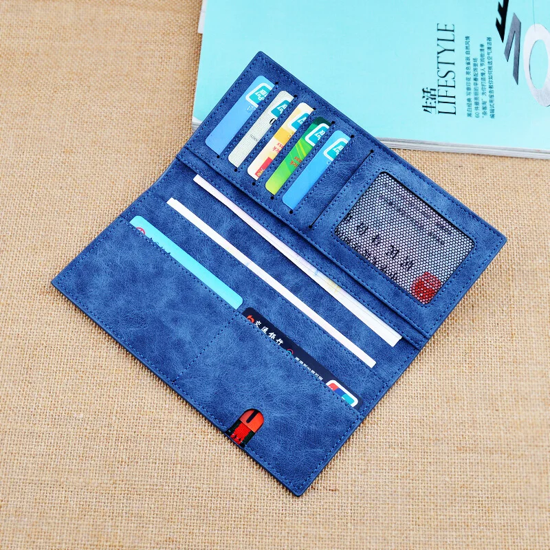 Корейский вариант тонкого мужского кошелька длинный ретро матовый Молодежный