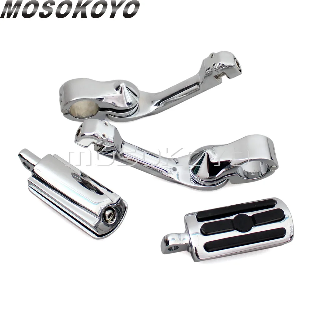

Длинный угловой хромированный 1-1/4 "Регулируемый держатель для ног, 32 мм зажим для ног, подставка для ног для Harley Cafe Racer Softail Bobber