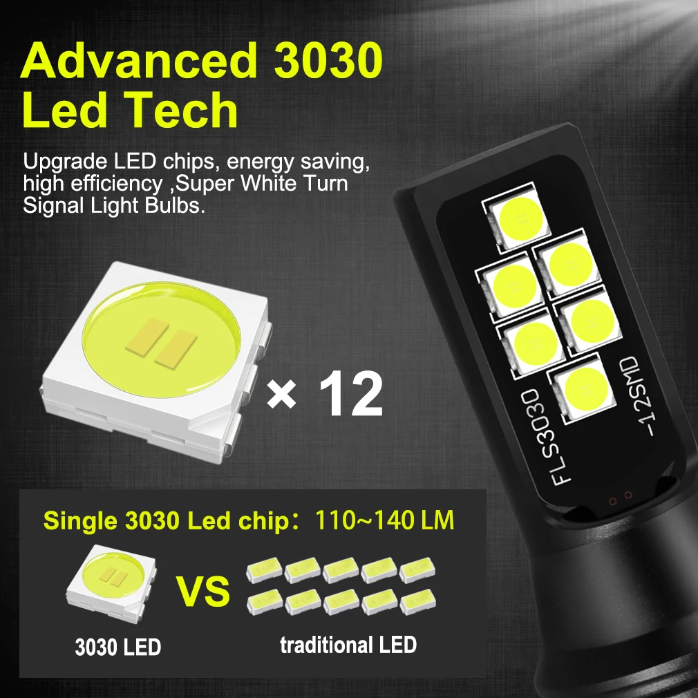 2 шт H8 H11 Led HB4 9006 HB3 9005 туман лампочка 12SMD 3030 1400LM 6000 K белый вождение автомобиля