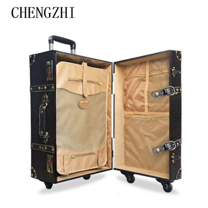 CHENGZHI20 &quot24&quot 26 &quotдюймов Для женщин ретро прокатки Чемодан Спиннер высокой