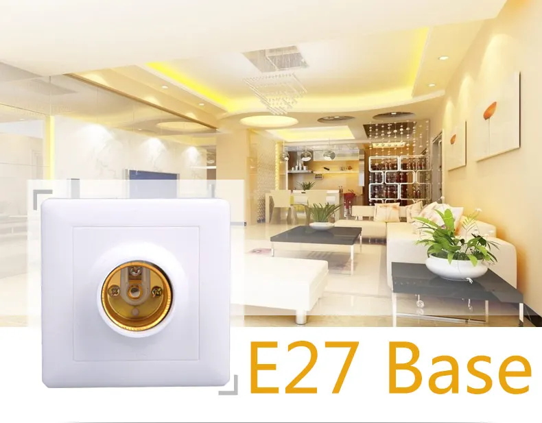 E27 патрон лампы квадратный круглый E27 светильник цоколь цоколей Белый патрон лампы для светодиодный установки ламп