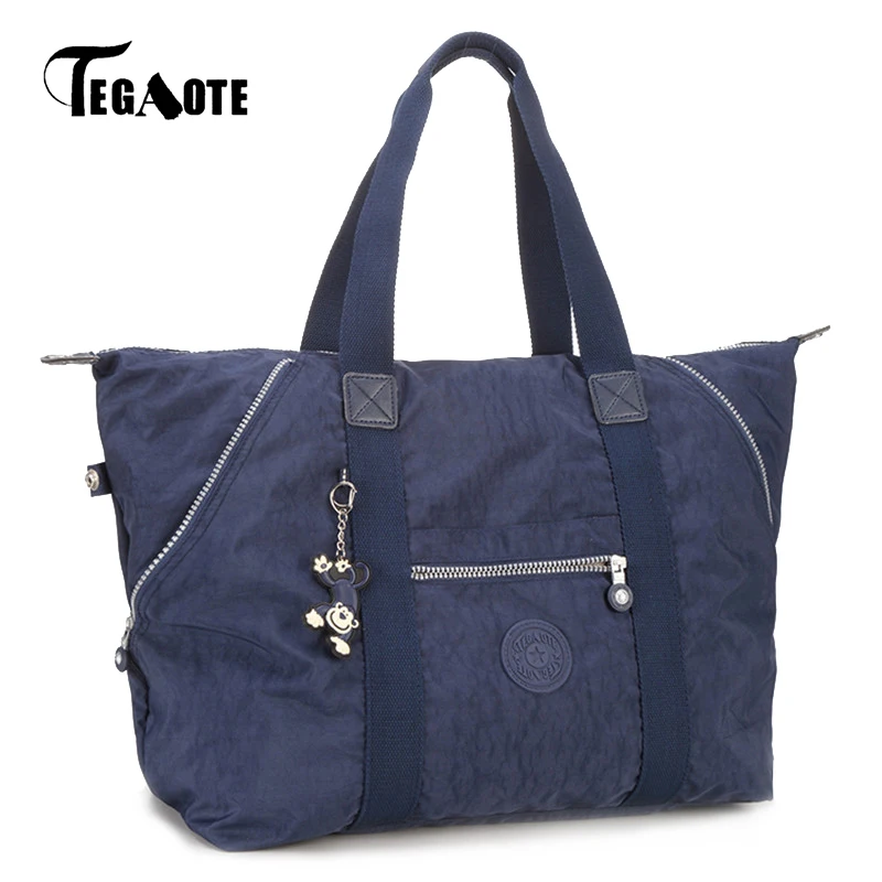 TEGAOTE сумка женская сумка через плечо Bolsa Feminina топ-пляжная сумка с ручкой Женская Ручная Дамская нейлоновая сумка-тоут основной синий