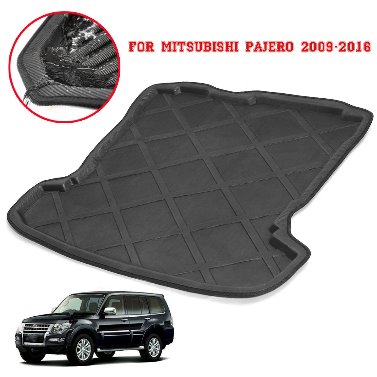 Для Mitsubishi Pajero 2009 2016 подкладка для багажника автомобиля коврик груза поднос