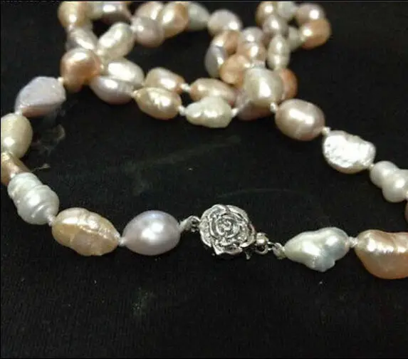 Free shipping NEW long 22 &quot7-8mm baroque white+Pink+Purple freshwater pearl necklace AAA WW #@ | Украшения и аксессуары