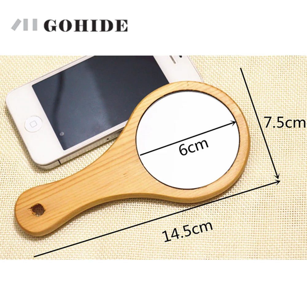 Качественное мини зеркало с деревянной ручкой Европейское косметические