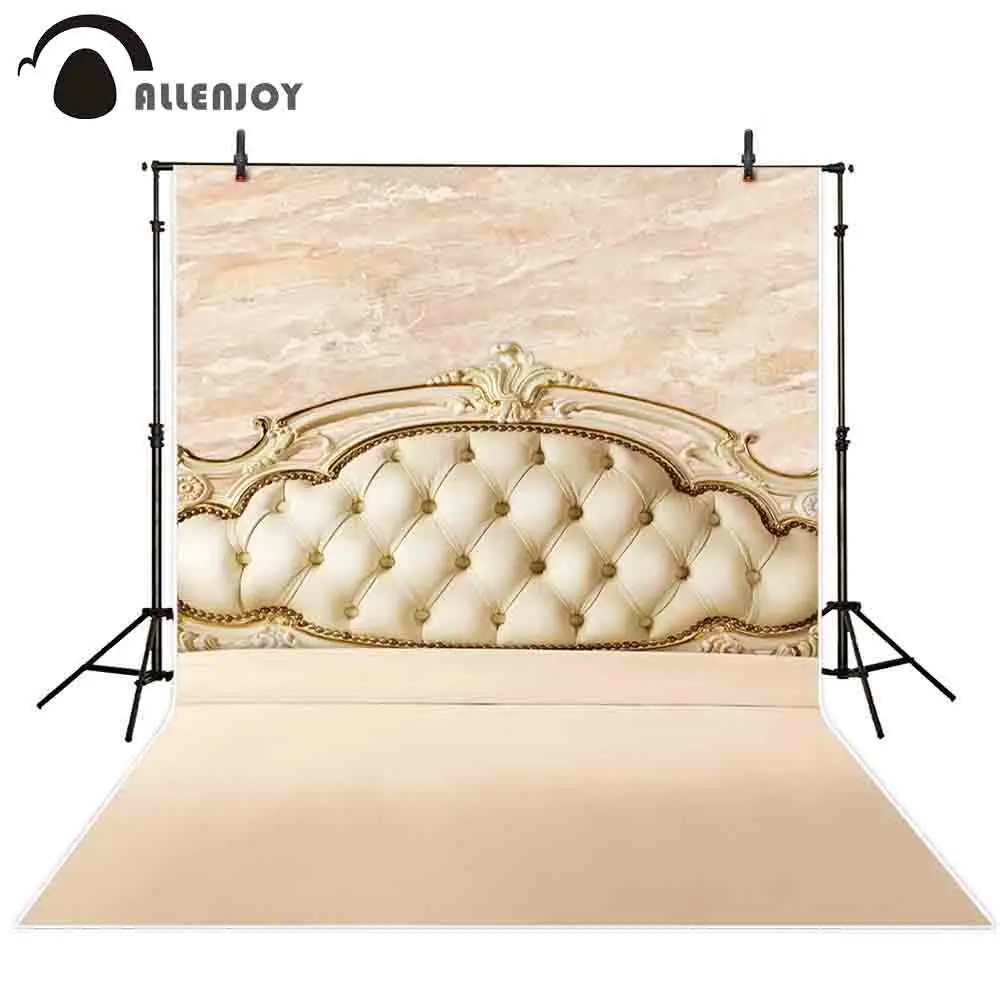Allenjoy фото фон цвета слоновой кости современная кровать Изголовье с коричневой