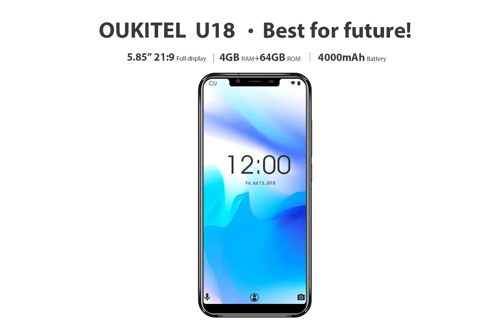 OUKITEL U18 5,8" полный дисплей Мобильный телефон MT6750T Восьмиядерный Android 7,0 4G ram 64G rom 4000mAh распознавание лица сканер отпечатков пальцев Смартфон