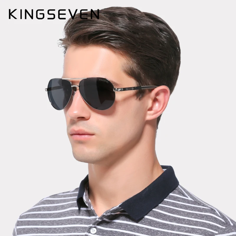 KINGSEVEN, алюминиево-магниевые мужские солнцезащитные очки, поляризационные, зеркальные, модные очки, мужские очки, аксессуары для мужчин