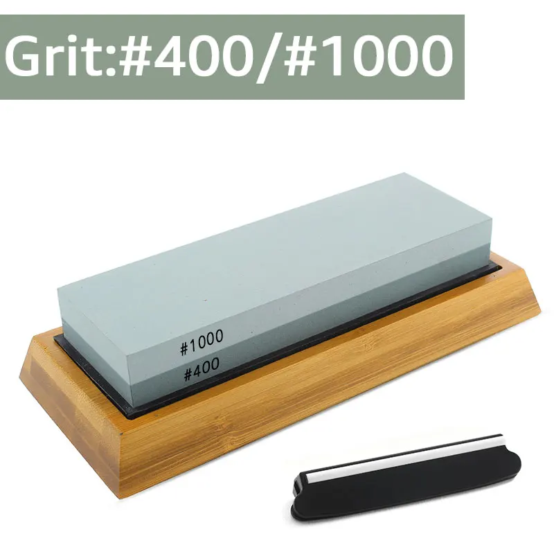 400 1000 with bamboo Ножей, точильный камень для заточки ножей камни точильный камень Системы вода камень хонинговальный Кухня инструмент 2-в-1 240 600 1000 3000 грит - Цвет: 400 1000 with bamboo