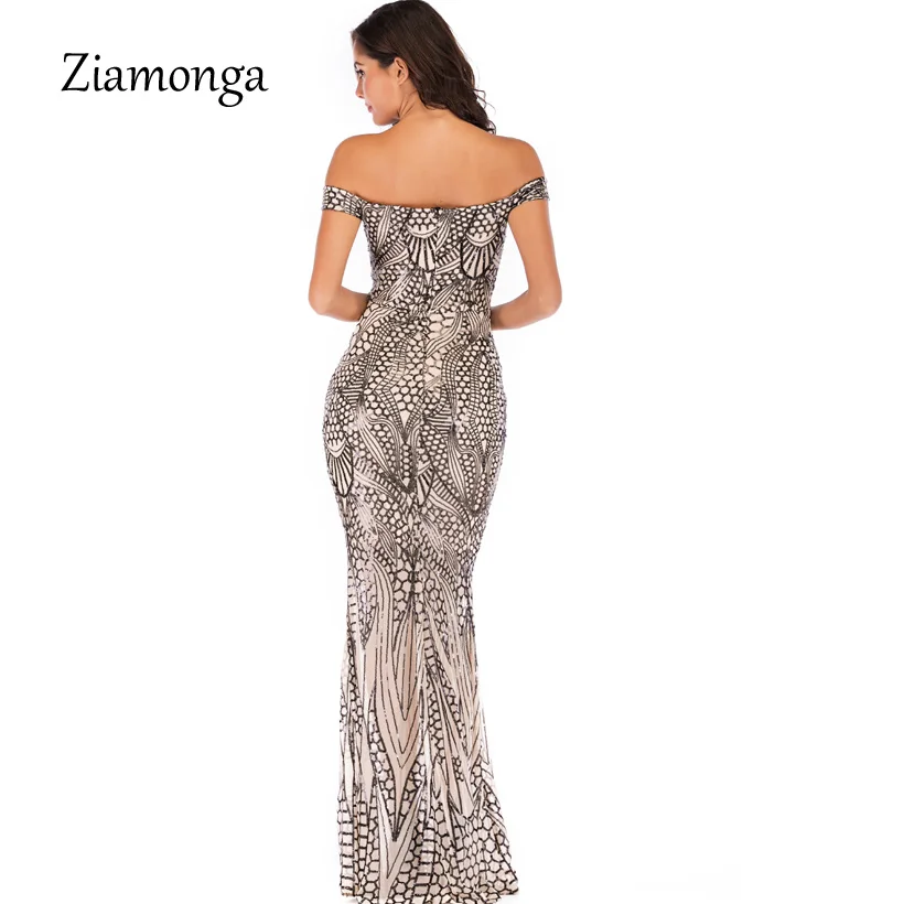 Ziamonga 2019 Настоящее блестками Халат Сексуальное Женское Платье Vestidos De Fiesta Новый