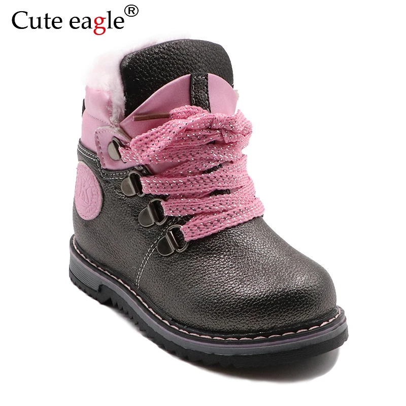 

Cute eagle Winter Girls Felt Boots Boys Snow Boots Fashion Shoelace Soft Bottom Kid Snow Rubber Snowshoe 5 Colour Size 23-28
