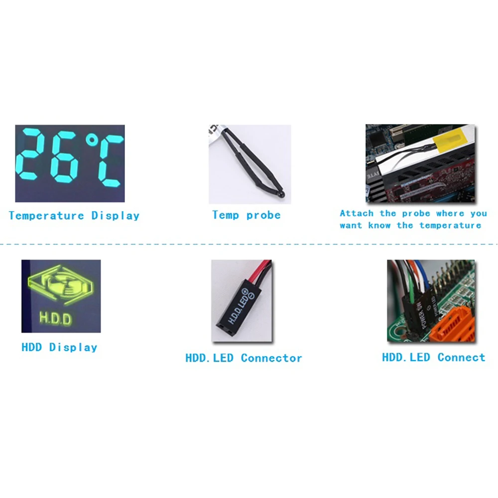 STW 5.25&quot 3 way PC HDD CPU Fans Speed Controller optical drive Computer case Fan Temperature Temp Sensor LCD Panel|case fan controller|computer