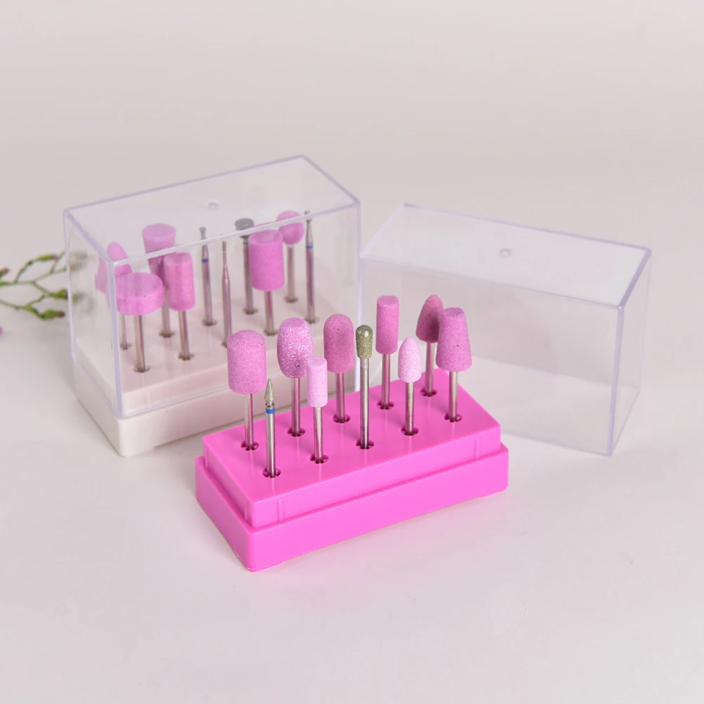 

New 1PCS 10Holes 7.9*3.7*6.2cm Professional Manicure Tools White Bits Holder Exhibition Displayer Nail Drill Bit Holder