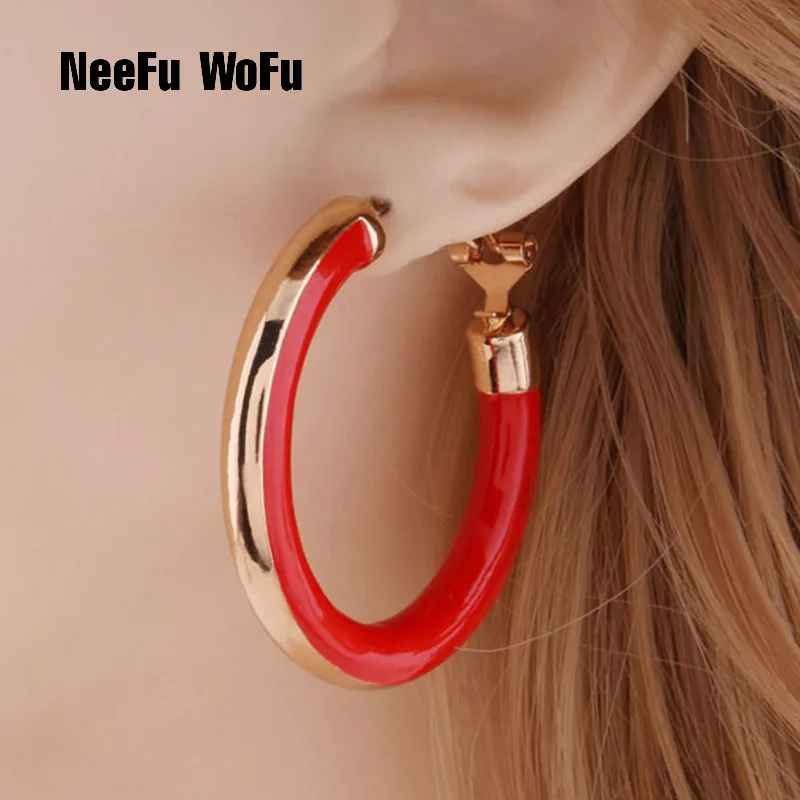 NeeFu WoFu цинковый сплав капающие масляные серьги для женщин большие аксессуары