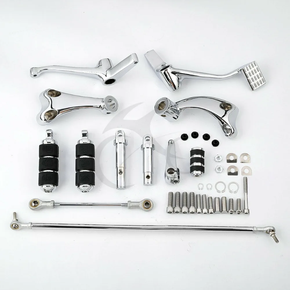 Передние управление мотоциклом полный комплект колышки и рычаги тяги для Harley