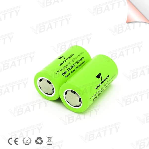 Бесплатная доставка Для Vappower IMR 18350 Аккумулятор 750mah 15A 3 7 V литий ионный
