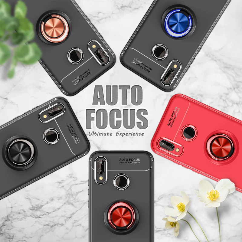 Чехол для Huawei Honor Play роскошный Магнитный кольцевой кронштейн на полный чехол