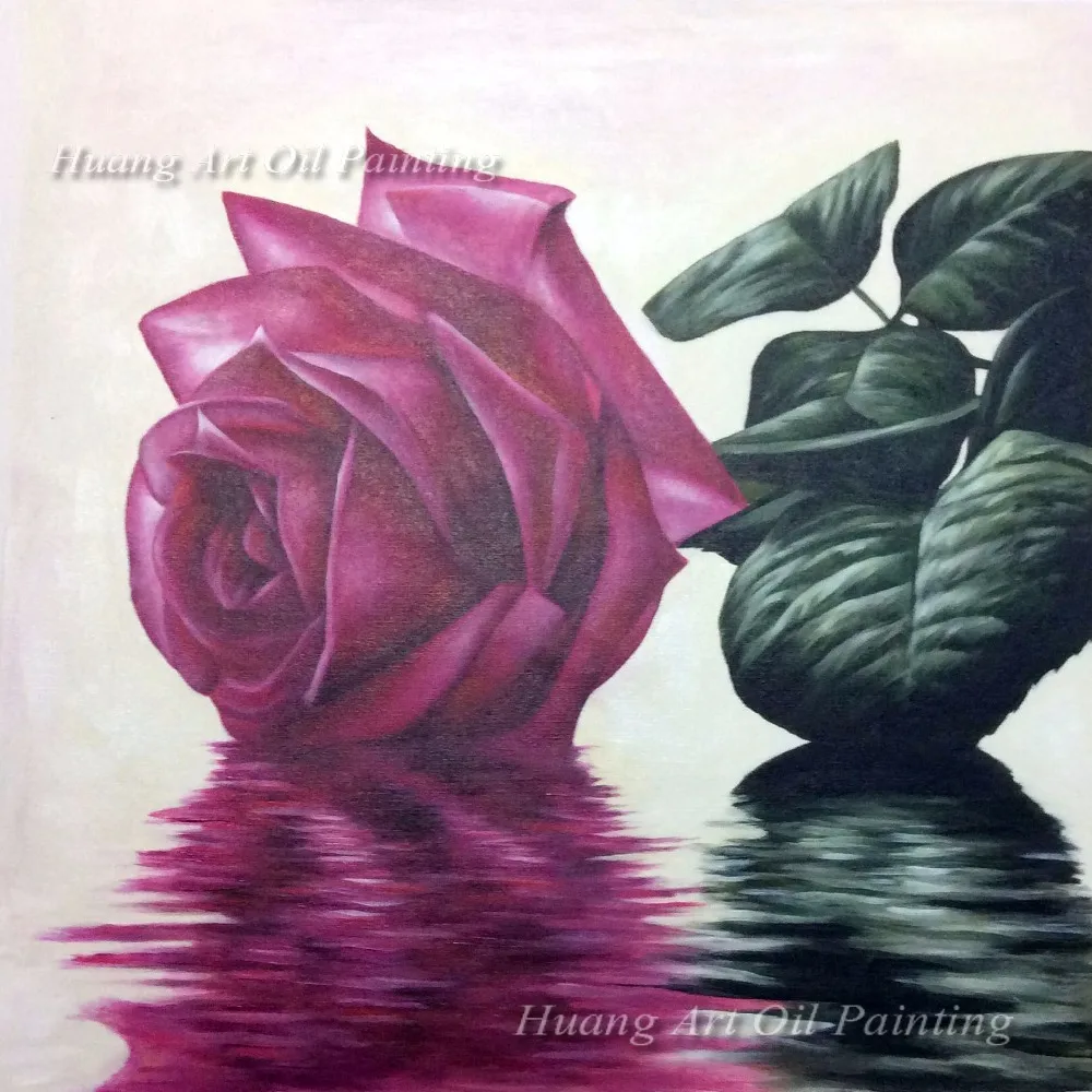 Быстрая доставка ручная роспись красная роза картина маслом на холсте