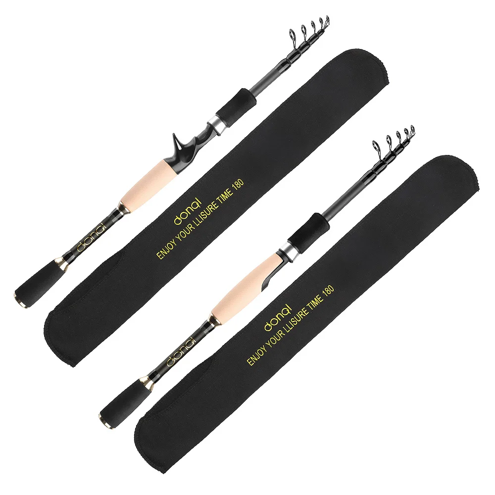 DONQL 1Pcs Telescopic Fishing Rod Spinning Casting lure weight Ultralight Carbon Fibe Power Hand Tackle Fish Pole | Спорт и
