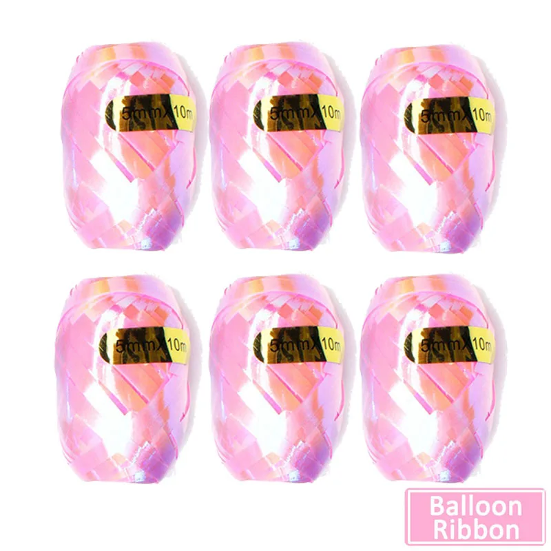 6pcs pink ribbon 20 шт смешанный воздушный шар "Конфетти" свадебный стол для украшения детского душа мальчик девочка крестины девичник вечерние Выпускной - Цвет: 6pcs pink ribbon