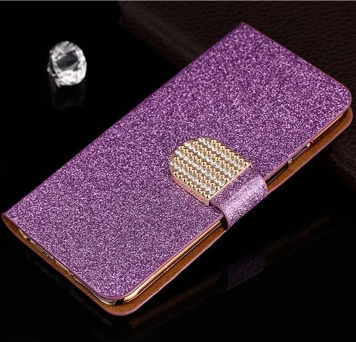 Purple with Diamond Кожаный чехол со стразами для Motorola Moto X2 X 2nd Gen XT1097 XT1094 XT1096, чехол-кошелек для Motorola Moto X2, сумки и чехол s - Цвет: Purple with Diamond