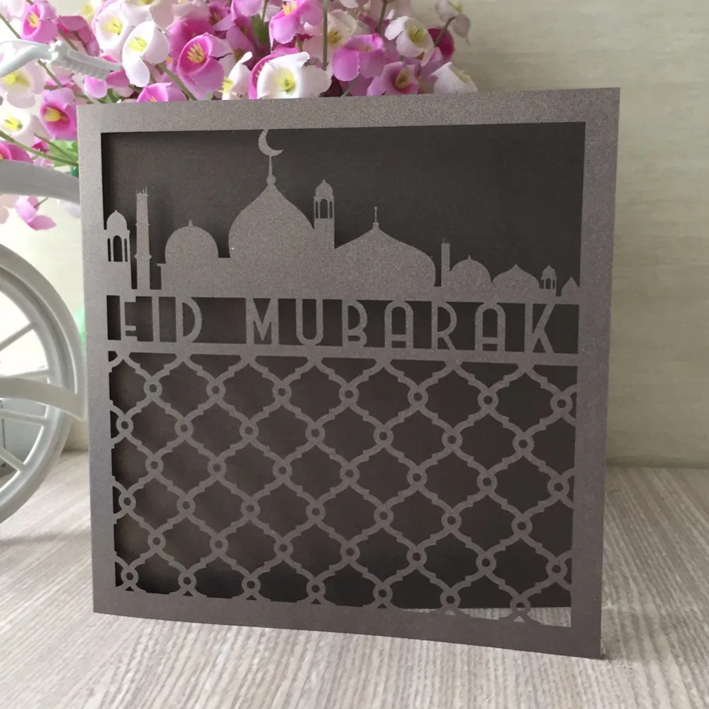 20 шт. лазерная резка Eid Mubarak счастливая идентификация Свадебная пригласительная