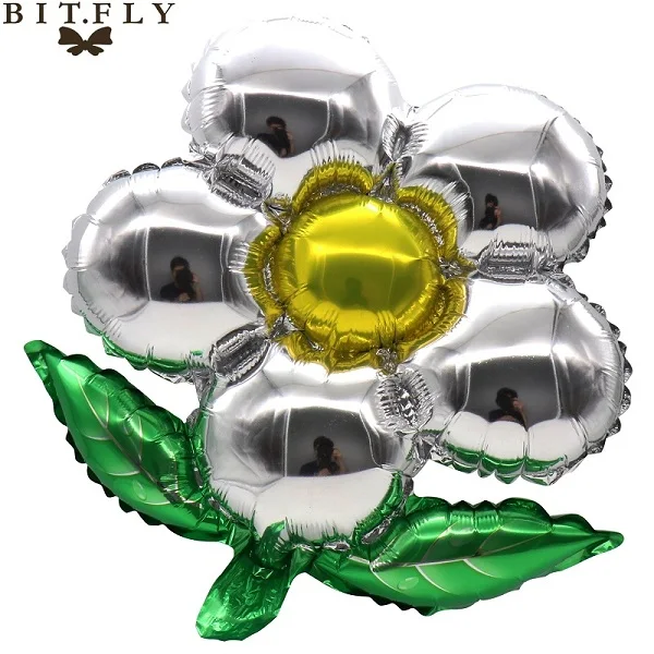 silver 1 шт. алюминиевый шар в виде цветка DIY красивые для украшения свадьбы День рождения Рождественские шары милые дети 55x58 см Новинка - Цвет: silver