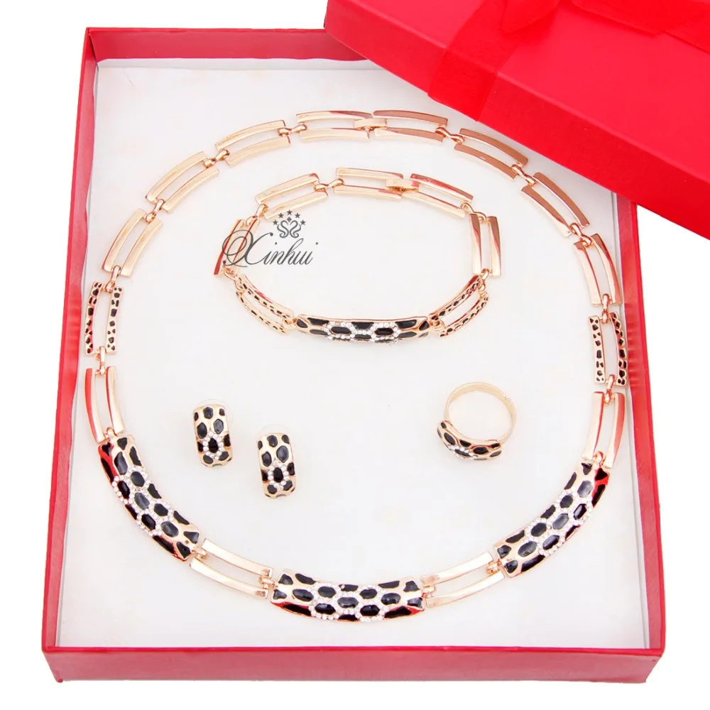 Новая Мода Позолоченные комплект Ювелирных Изделий Женщины Костюм Партии