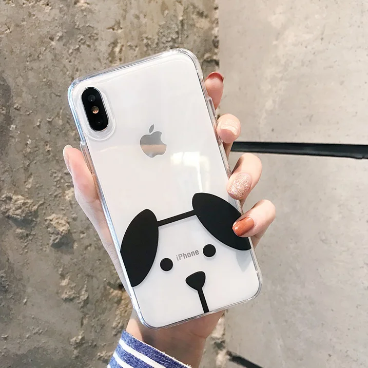 For iphone 6 7 8 6s Case X XS XR Plus xs max 5 5s se Cover Transparent Cat Dog Cartoon | Мобильные телефоны и аксессуары