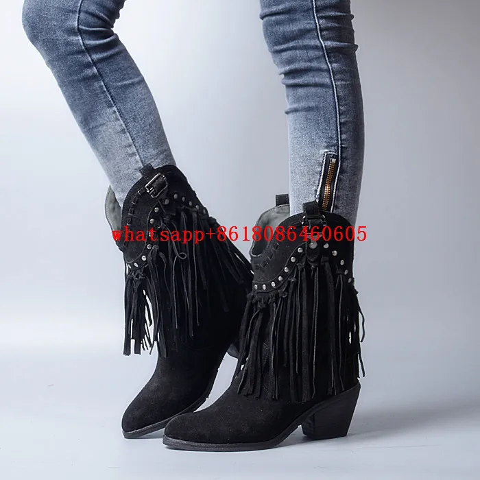 Женская обувь знаменитости Choudory ботинки из овечьей кожи серые замшевые