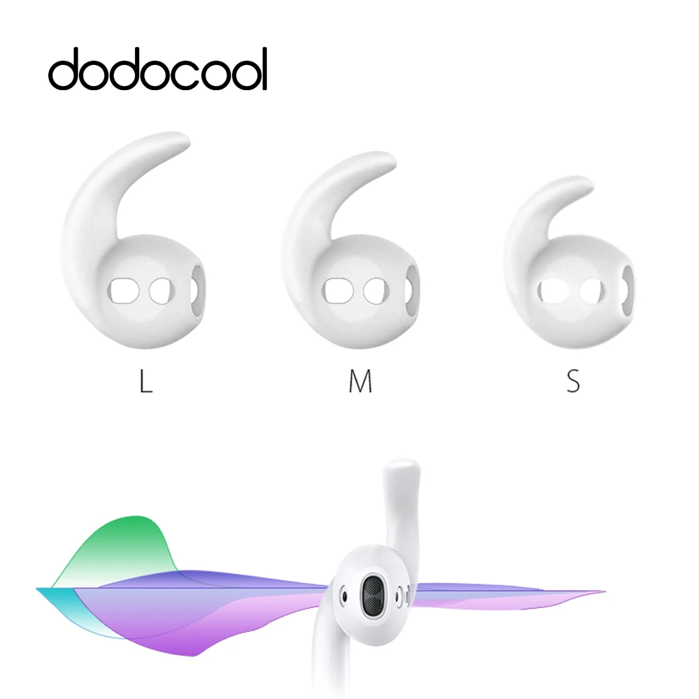 Силиконовый чехол для наушников dodocool, сменные Мягкие силиконовые противоскользящие наконечники для наушников Apple EarPods и AirPods, 3 пары