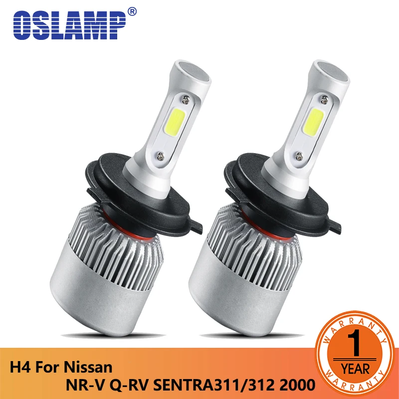 Oslamp S2 светодиодные фары h4 COB Hi Lo ближнего света Автомобильные 7000LM 6500K для Nissan NR V Q