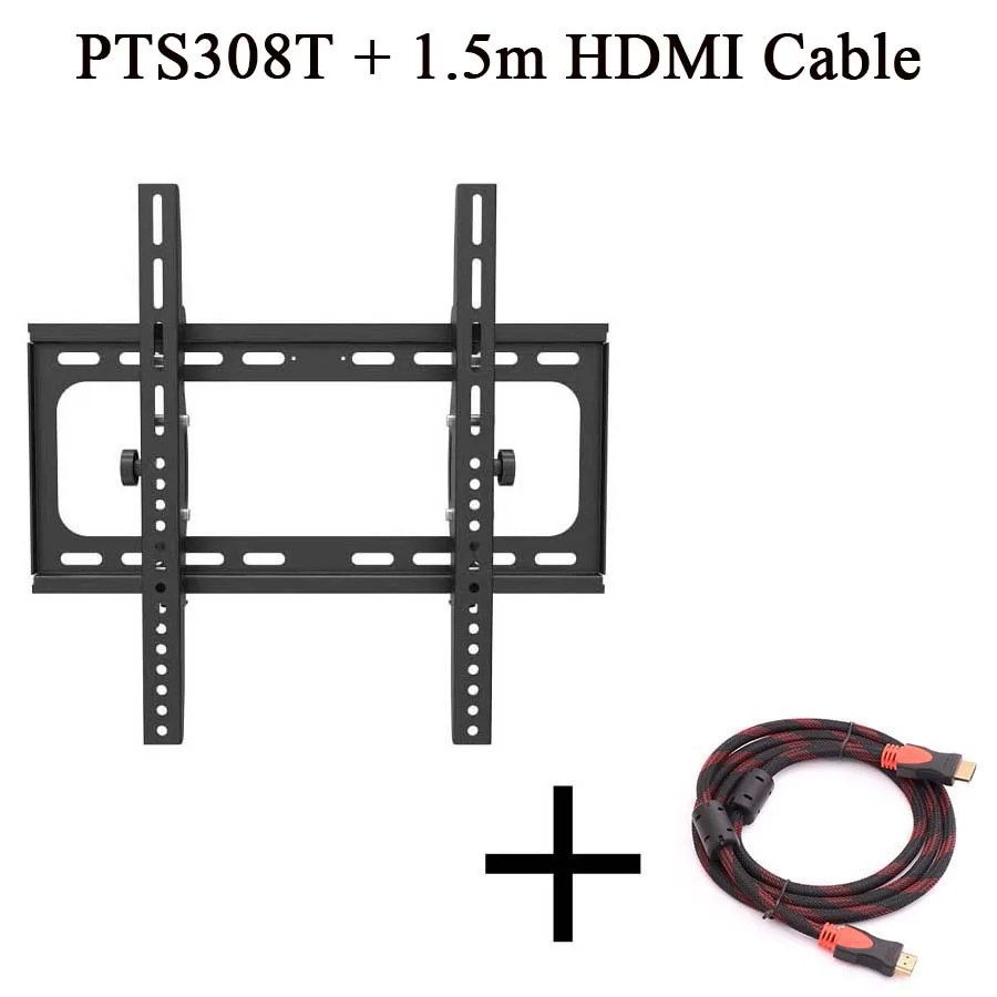 308t with 1.5m Cable Шарнирный Наклонный настенный кронштейн для телевизора 15 градусов for26-55 дюймов светодиодный плазменный ЖК-телевизор VESA 400x400 мм - Цвет: 308t with 1.5m Cable