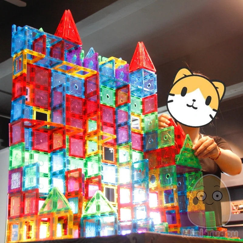 Обучающая игрушка 72 98 шт Магнитные плитки прозрачные магнитные Конструкторы
