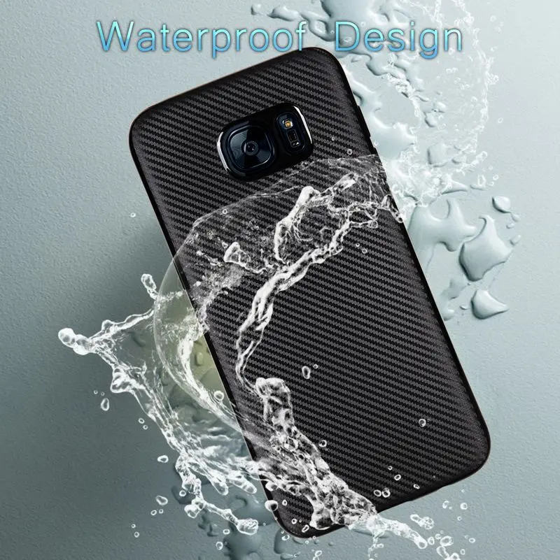 Carbon Fiber Skin Back Cover Slim Soft ventilation Case Fundas For Samsung Galaxy S7 Edge Capa | Мобильные телефоны и