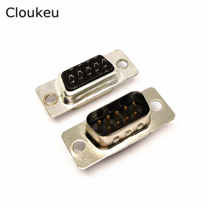 

10Pcs Black DB9 pin Male Welded Connector RS232 serial port DB9 adapter