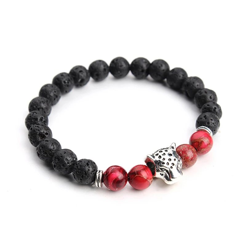 Браслет с головой леопарда тибетского Будды женский браслет натуральным черным